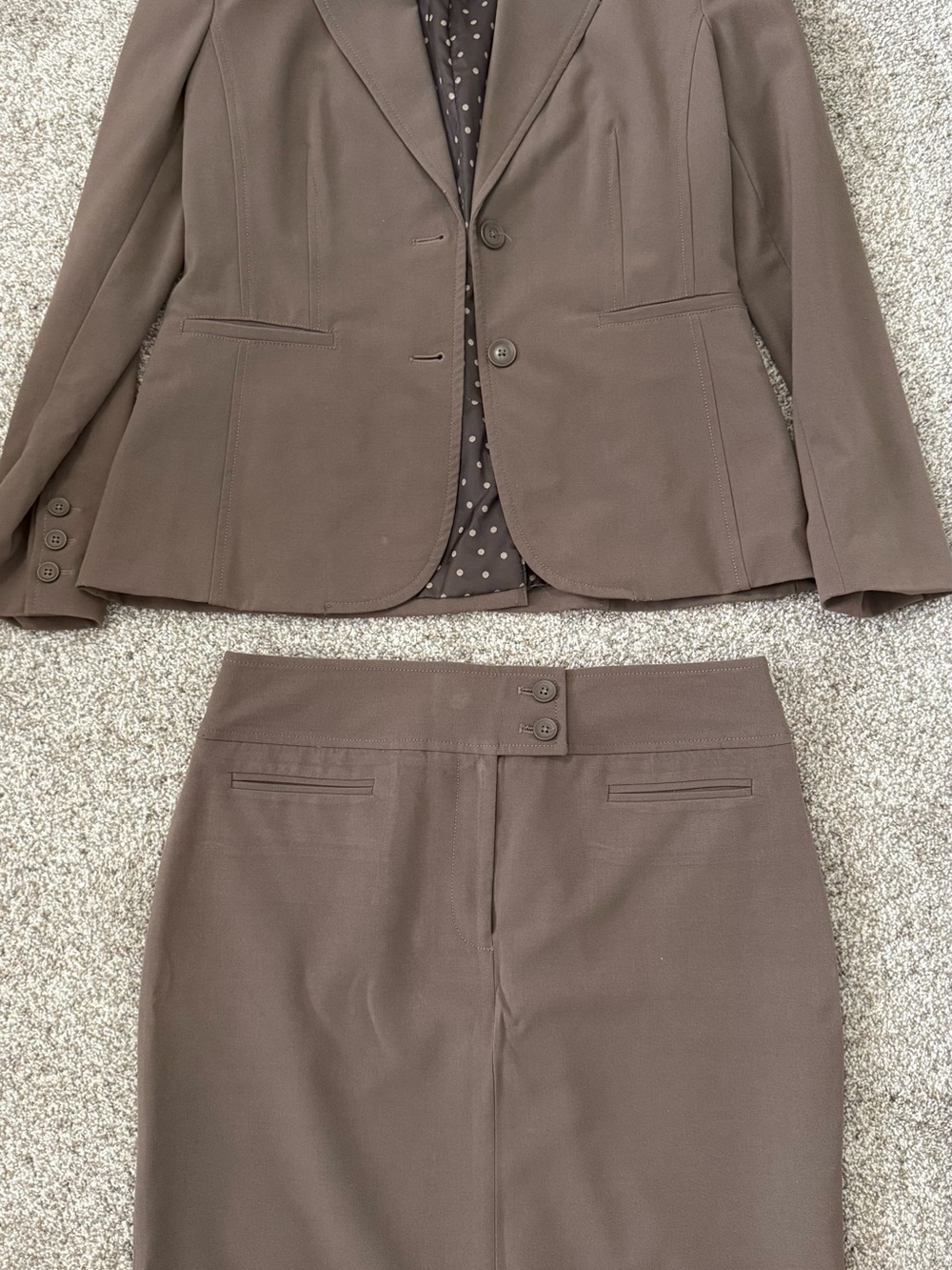Apostrophe Brown Women's Blazer with Polka-Dot Lining